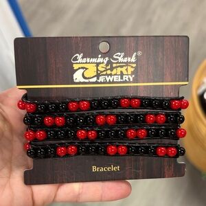 Black and Red Beaded Bracelet NWT